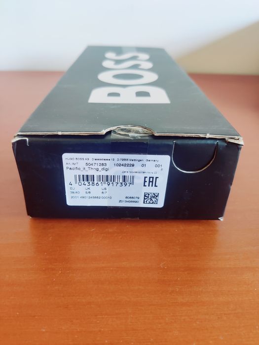 Chinelos de dedo pretos novos Hugo Boss Pacific Homem