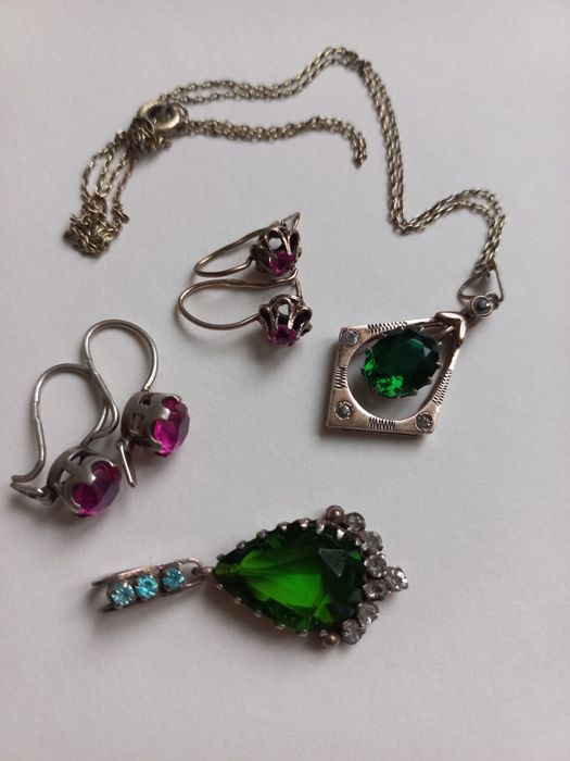 Серьги и кулоны 875проба звезда