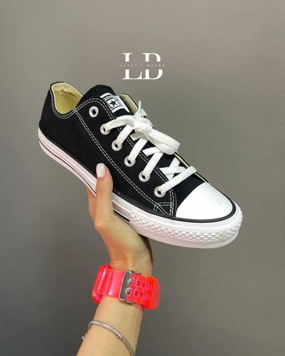 Чоловічі класичні низькі чорні кеди конверс converse all star black 41-46р.