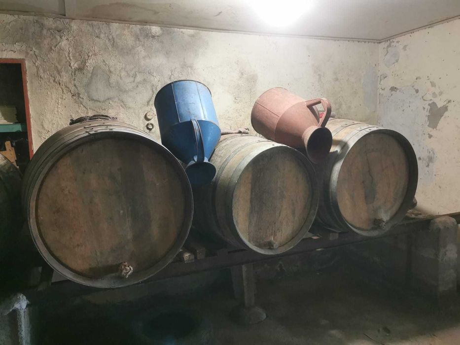 Conjunto de Pipas e Vasilhas para Vinho