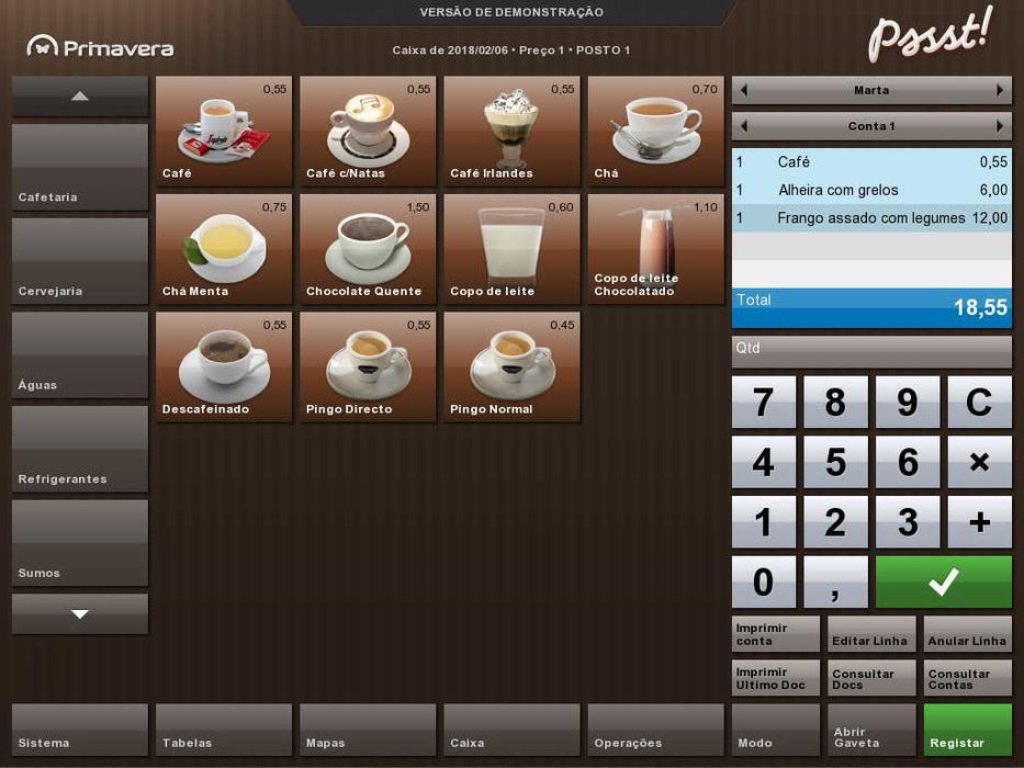 POS / Caixa registadora touch-screen com Programa + Garantia