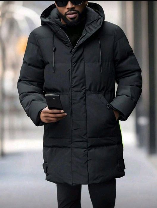 Casaco Masculino Acolchoado Inverno com Capuz – Parka Casual Novo