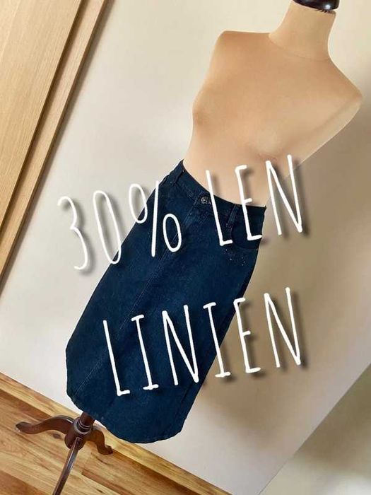 Hooray spodnica ciemny jeans dzins xxxl 50 52 +size skinny