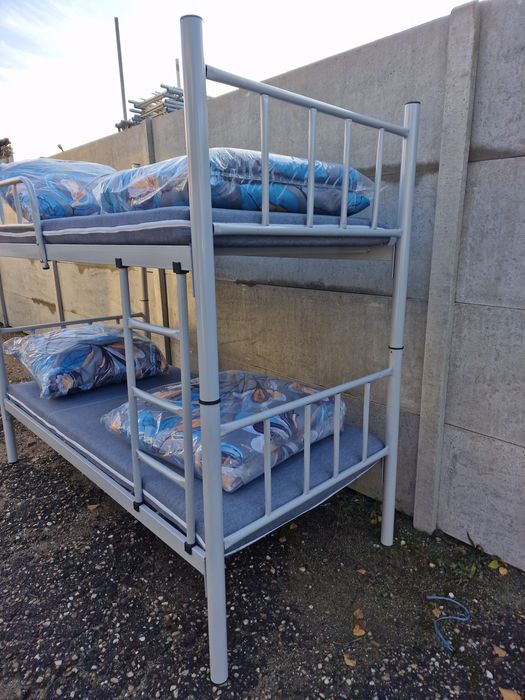 Lóżko piętrowe metalowe wojskowe pracownicze 90x190cm
