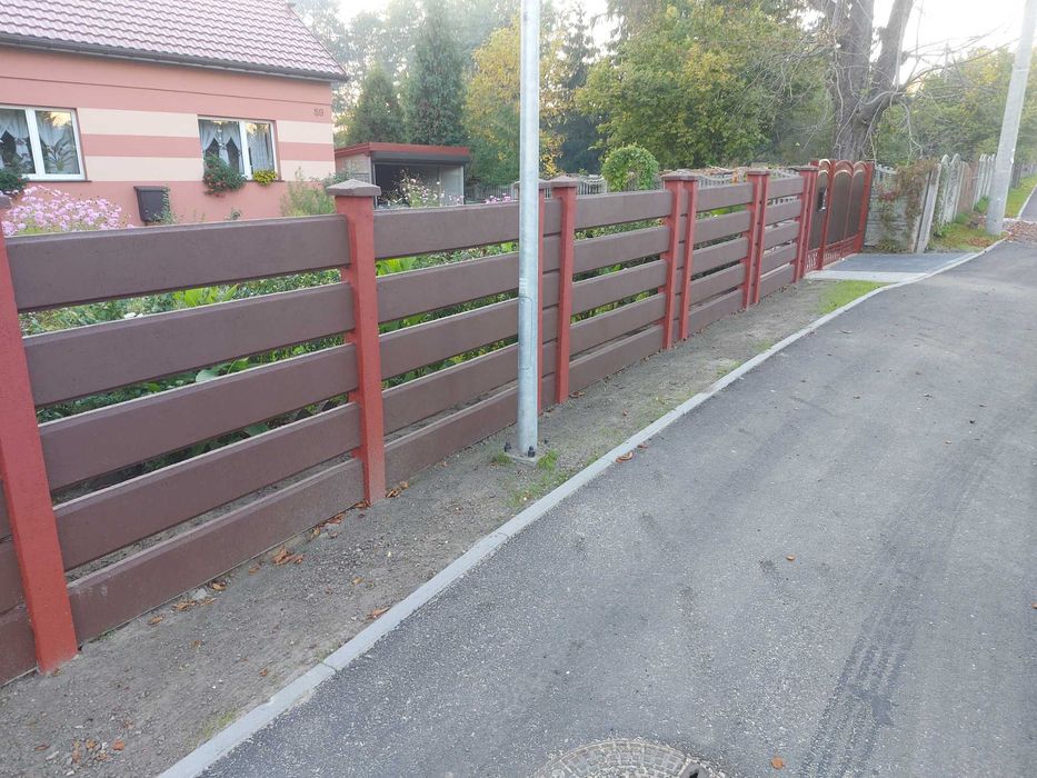 Ogrodzenie palisadowe, betonowe jedno-dwustronne