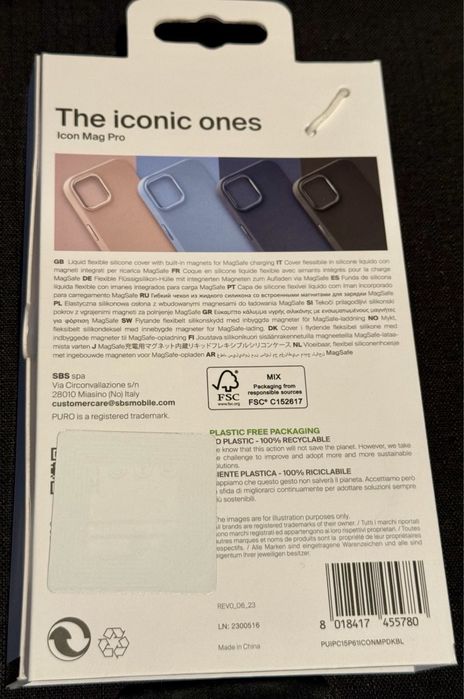 Capa Marca Puro com MagSafe para Apple Iphone 15 Pro - Azul