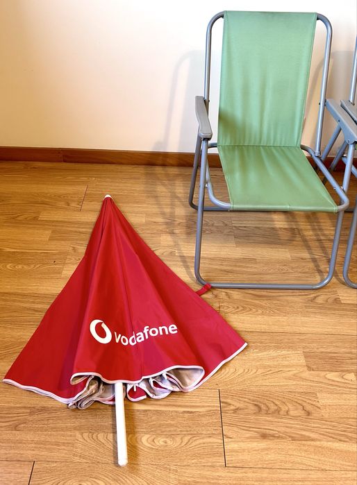 Kit praia 4 itens 2 guarda-sol + 2 cadeiras