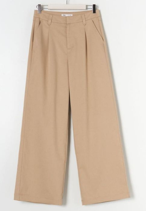 Spodnie loose high waist BEŻOWE 36