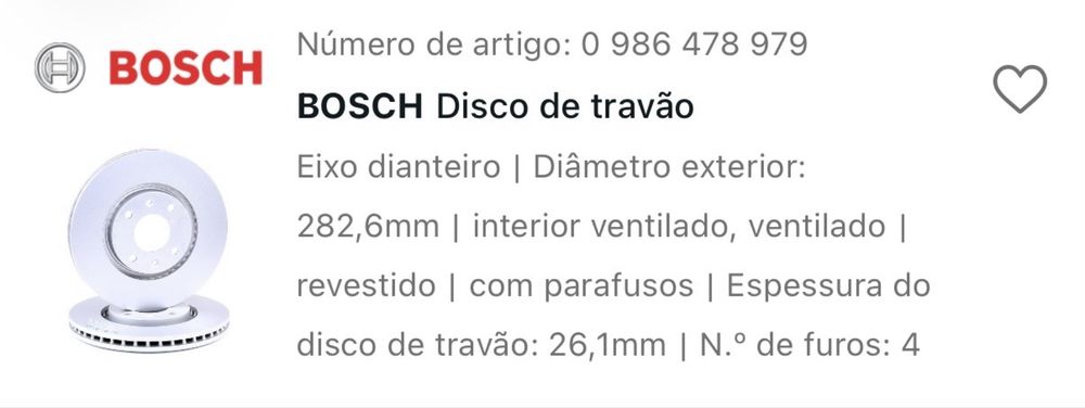 Discos e calços Citroen