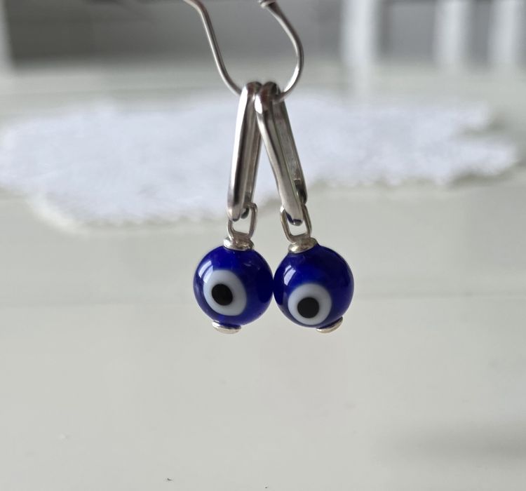 Kolczyki oko proroka evil eye nazar szkło earrings