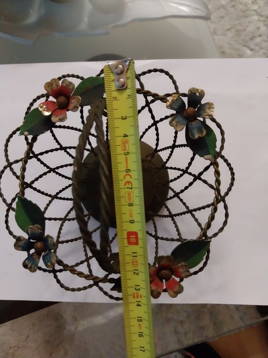 Cesta filigrana banhada em prata ( não limpa)