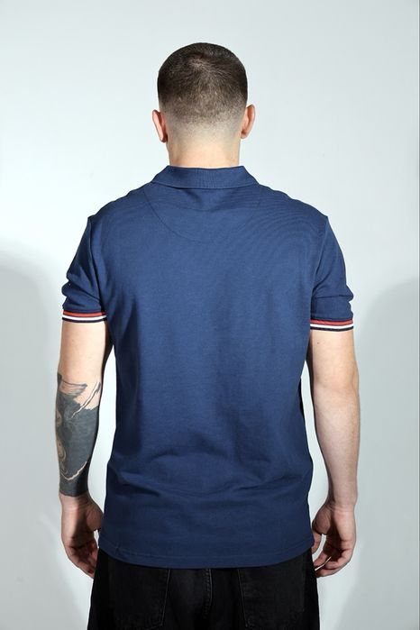 Поло-футболка темно синя Moncler S-2XL