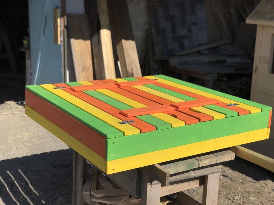 Пісочниця з кришкою - лавками, детская песочница !