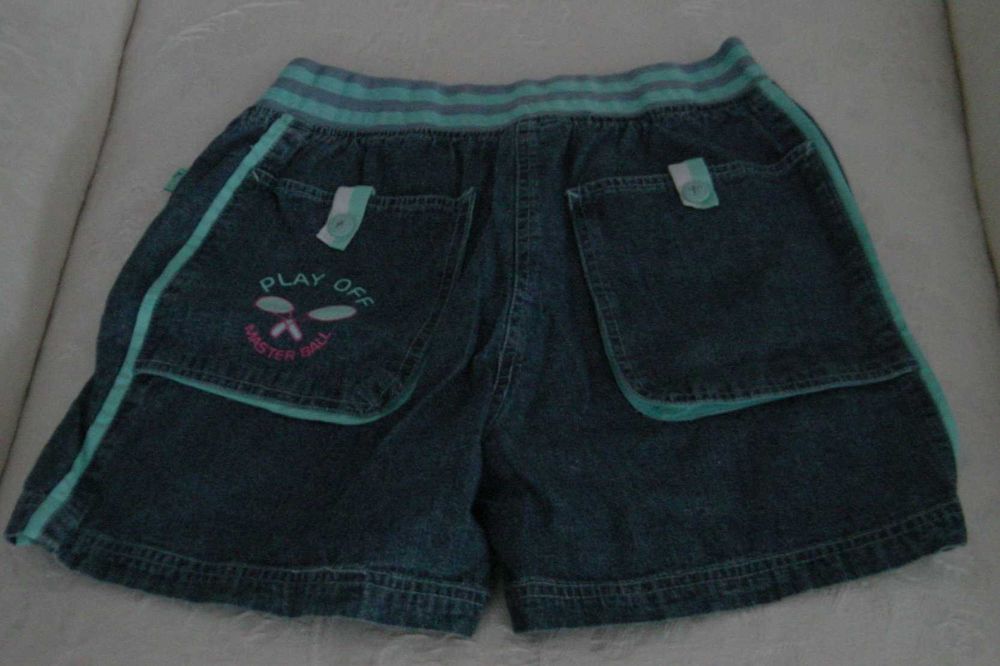 Calção Verão p/ menina 12/14 Anos: Ganga Azul c/ aplicações, da BROTES