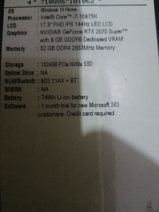 Computador Portátil ACER PREDATOR HELIOS 700