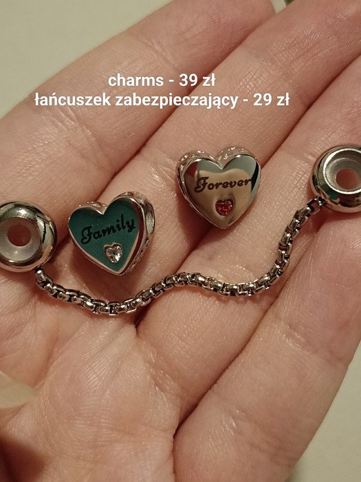 Nowy charms serce family \ forever stal chirurgiczna 316l.