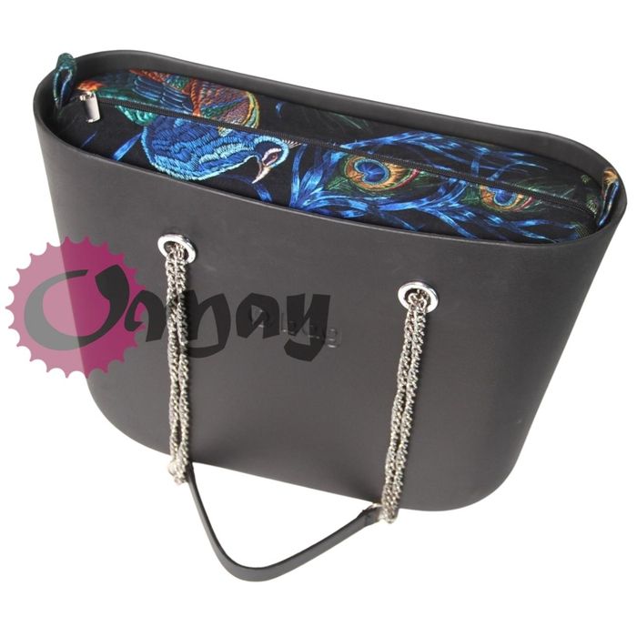 Cudny organizer OBAG MINI elegancki czarny welur pawie velvet OMAY