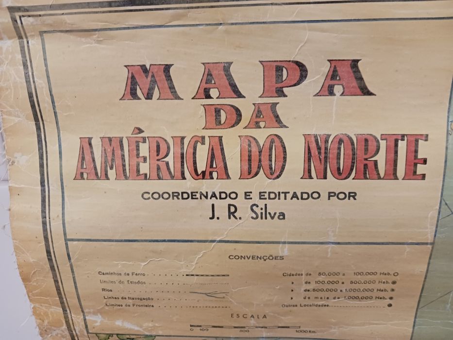 Mapa América do Norte e Europa.