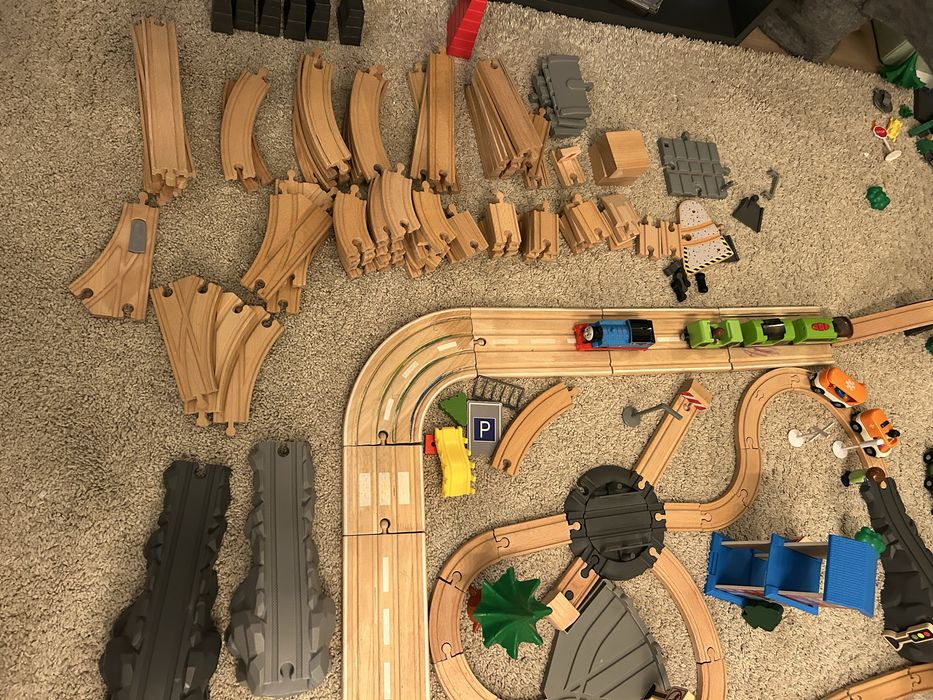 Tory drewniane kolejka zestaw Wiele elementów i pociągi IKEA Brio Lidl