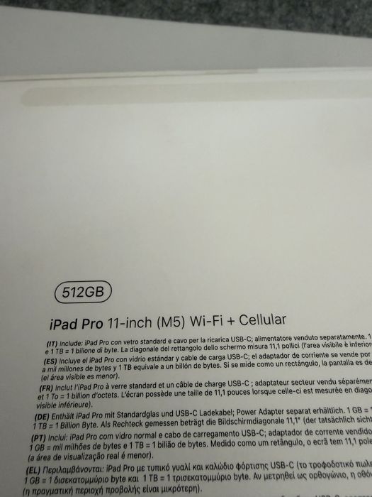 iPad Pro 11 M5 512GB Silver WIFI + CELLULAR (Aceito retomas)