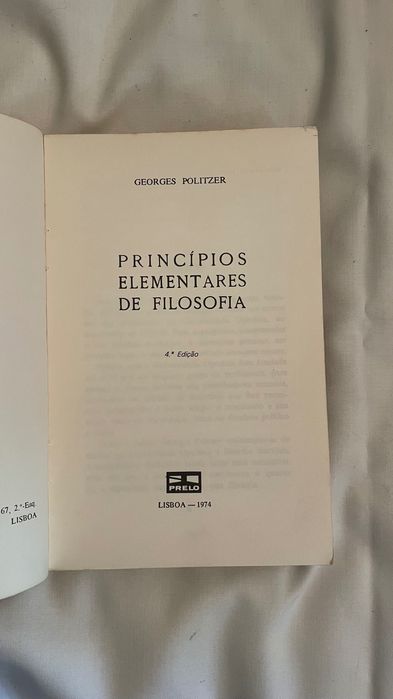 Livro Princípios Elementares De Filosofia