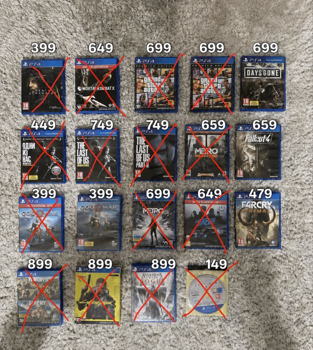 PS4 ігри / Диски ПС4 — GTA 5, God of War, The Last of Us, Cyberpunk, Mortal Kombat