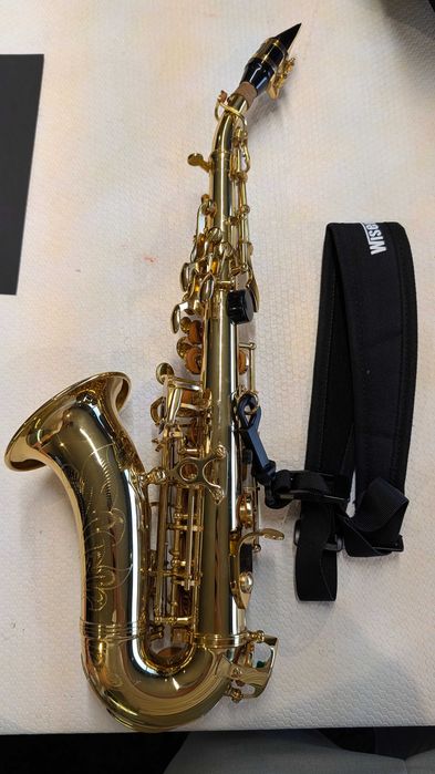 Saxofone Soprano Curvo Wisemann DSS-C300 c/ bocal Selmer Paris S80 e estojo