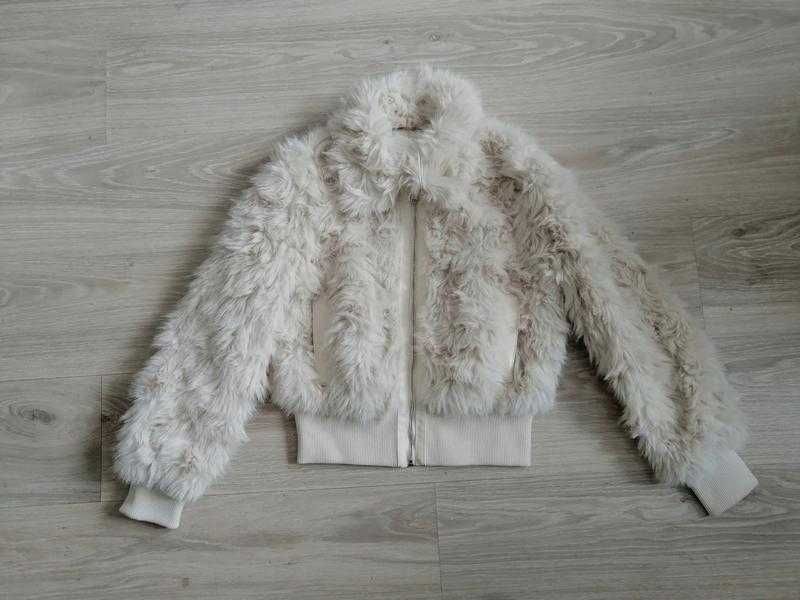 Куртка мех zara s бомбер экрю