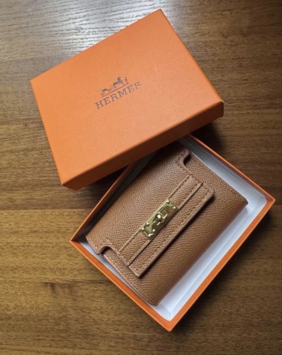 Гаманець ермес hermes коричневий маленький