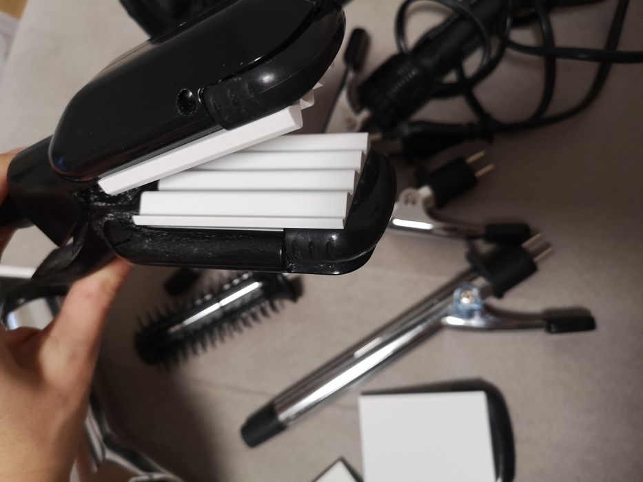 Acessórios para arranjar cabelo (encaracolar várias larguras, alisar,
