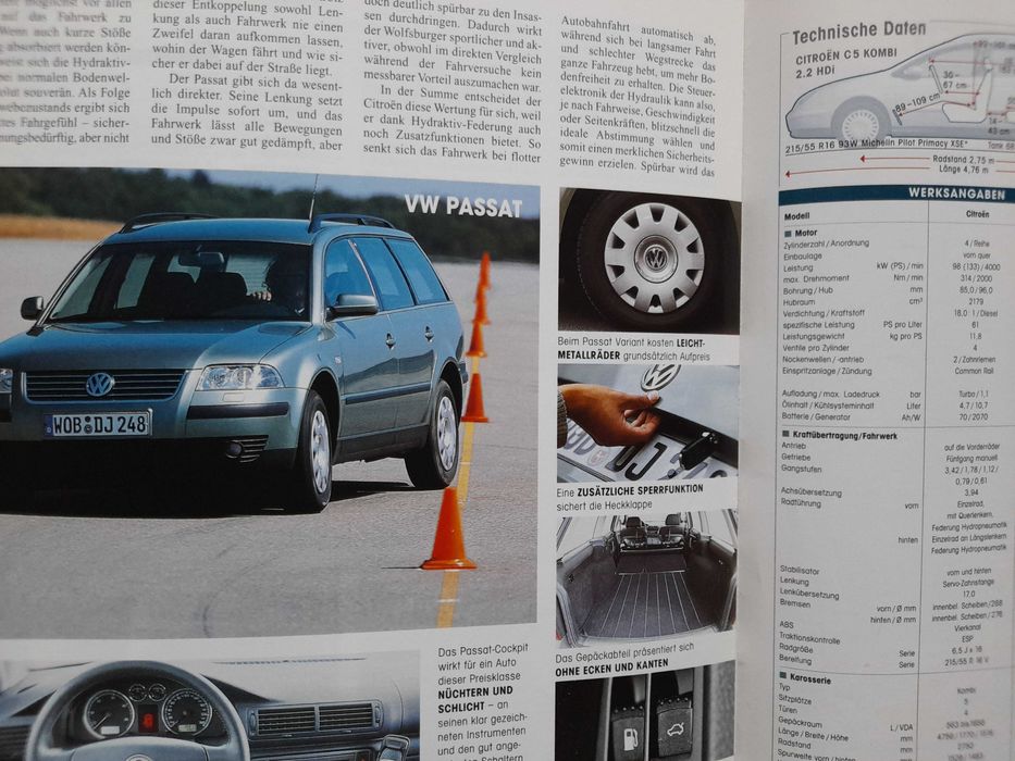 CITROEN C5 Kombi vs VOLKSWAGEN Passat TDI Variant rok 2002
