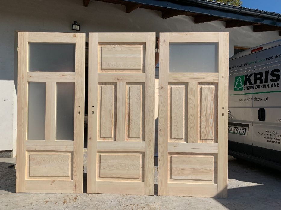 Drzwi wewnętrzne drewniane lite sosnowe Na wymiar Cała Polska i ue