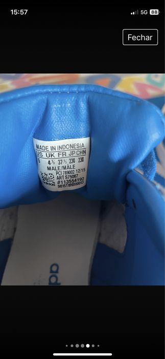 Sapatinhas botim T:37,5 unisexo “ ADIDAS “ (Pro model Animal)  37,5