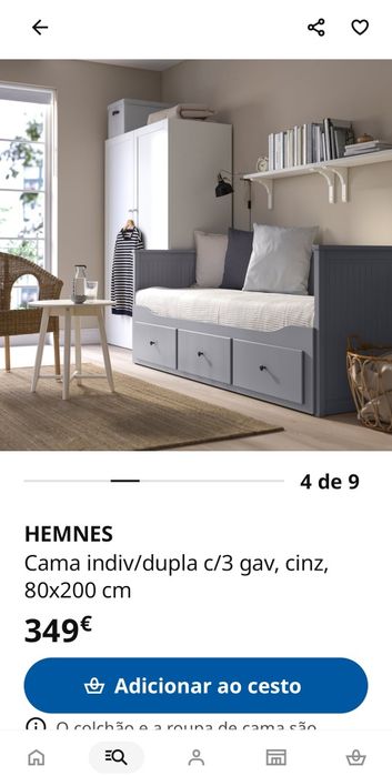 Cama dupla Hemnes branca IKEA
