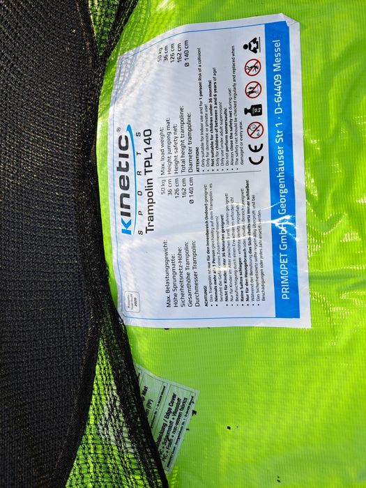 Trampolina Kinetic sports 140cm domowa  dla dzieci