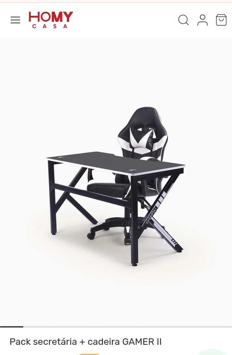 Secretaria de escritório e cadeira gaming totalmente novos.