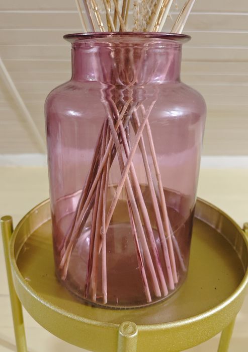 Wazon szklany różowy