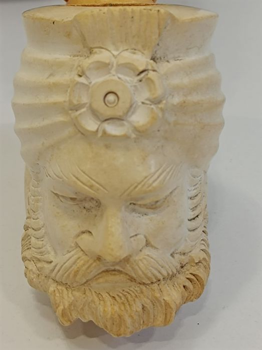 Kolekcjonerska fajka z głową meżczyzny.Antyk.