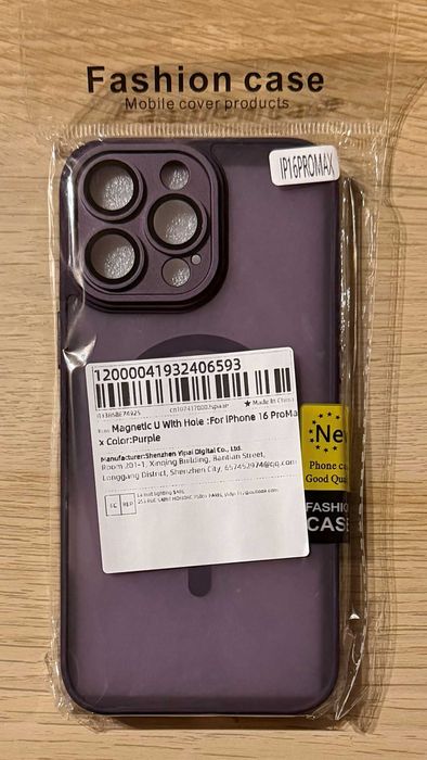 Etui iPhone 16 Pro Max MagSafe osłona aparatu półprzezroczyste fiolet