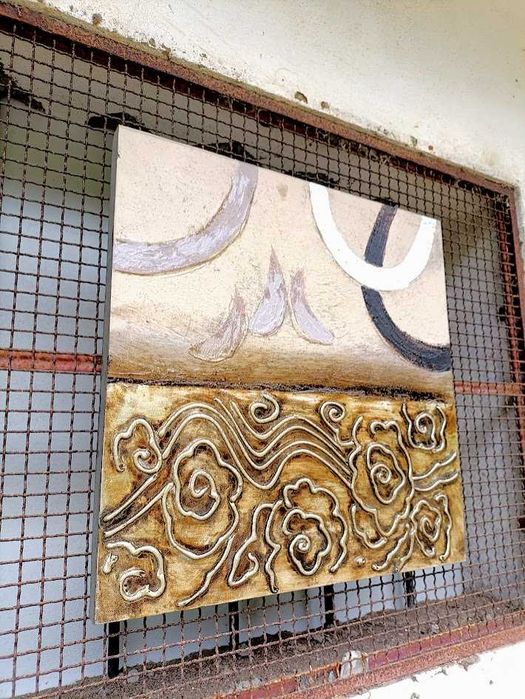 Quadro com pintura a óleo acrílico