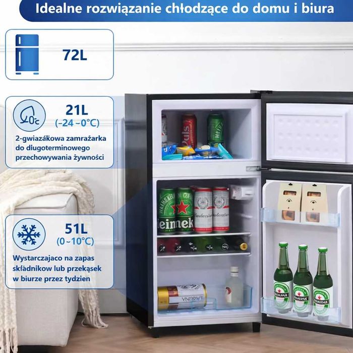 Mini lodówka 72L z zamrażarką