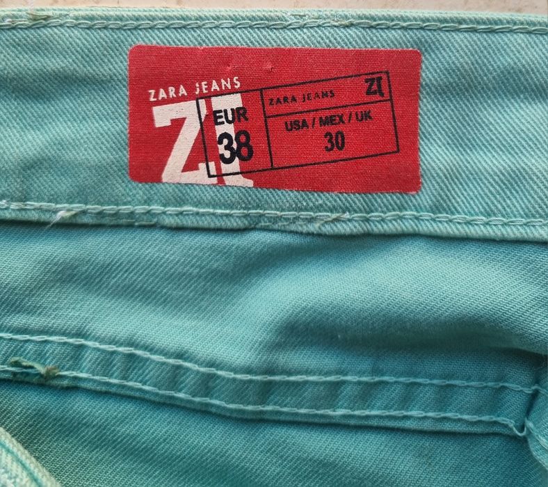 Calças Jeans Zara verde água