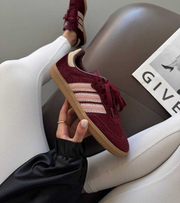 ОГО! Adidas Samba Burgundy Pony | 36 37 38 39 40 41