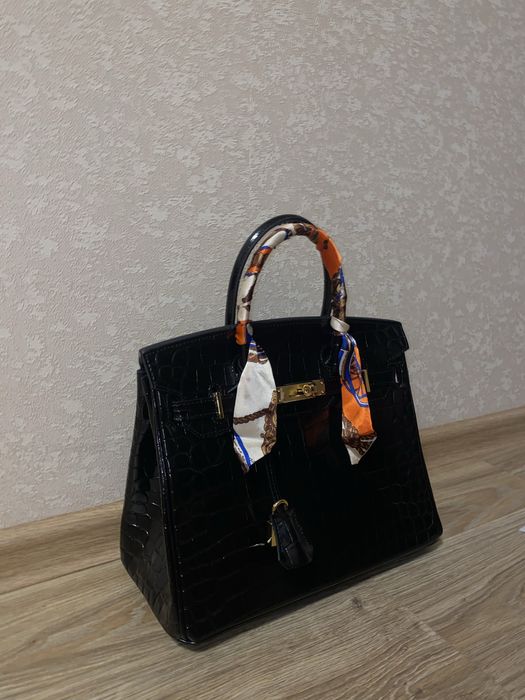 Hermes сумка чорний крокодил