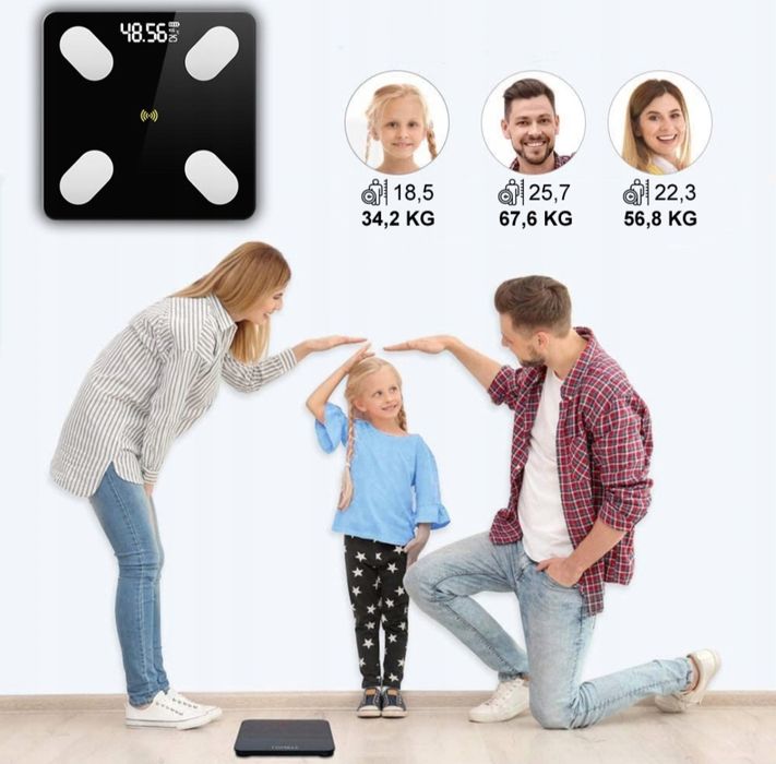 Waga Łazienkowa Analityczna Smart Bluetooth Android Ios Czujniki