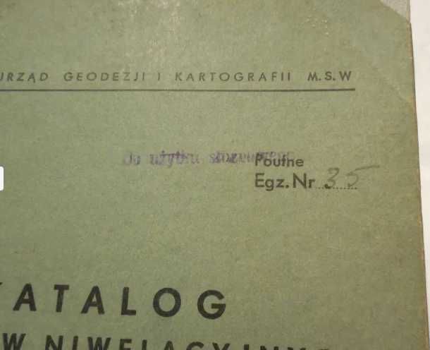 60r Katalog punktów niwelacyjnych geodezja stara mapa Krotoszyn Kalisz