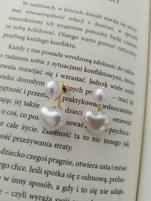 Kolczyki damskie serduszka perełki nowe