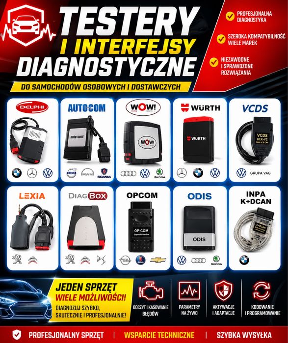Testery i Interfeisy Diagnostyczne Delphi Opcom Autocom Wow Inpa Vcds