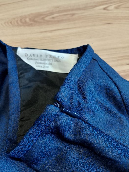 Niebieska Damska Jedwabna Spódnica David Szeto Blondie's Back 2008