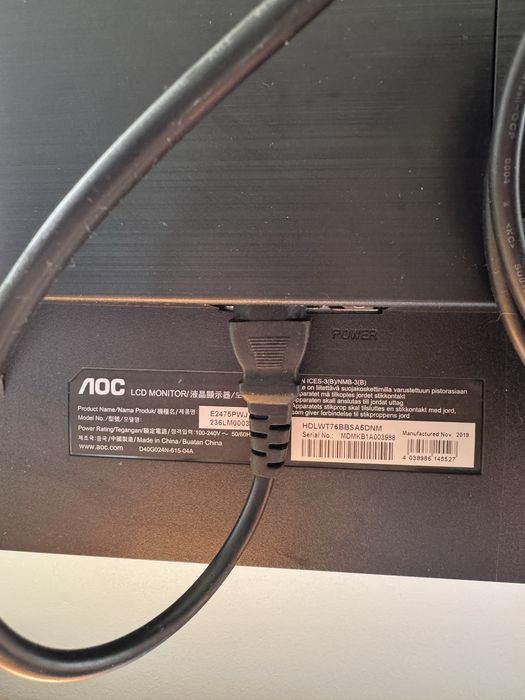 Monitor AOC E2475PWJ 23,6” Full HD